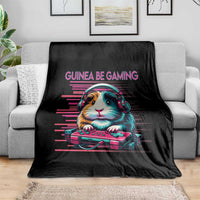 Funny Guinea Pig Video Game Player Gift Throw Blanket Guinea Be Gaming - Wonder Print Shop