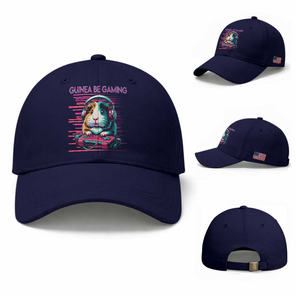 Funny Guinea Pig Video Game Player Gift Baseball Cap Guinea Be Gaming