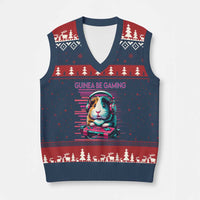 Funny Guinea Pig Video Game Player Gift V-Neck Knit Sweater Vest Guinea Be Gaming - Wonder Print Shop