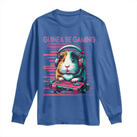 Funny Guinea Pig Video Game Player Gift Long Sleeve Shirt Guinea Be Gaming - Wonder Print Shop
