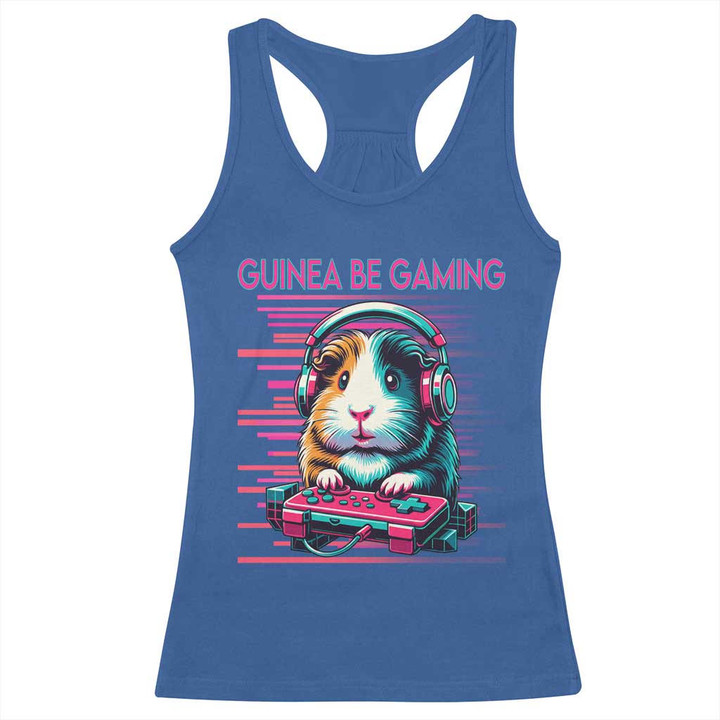 Funny Guinea Pig Video Game Player Gift Racerback Tank Top Guinea Be Gaming - Wonder Print Shop