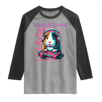 Funny Guinea Pig Video Game Player Gift Raglan Shirt Guinea Be Gaming - Wonder Print Shop
