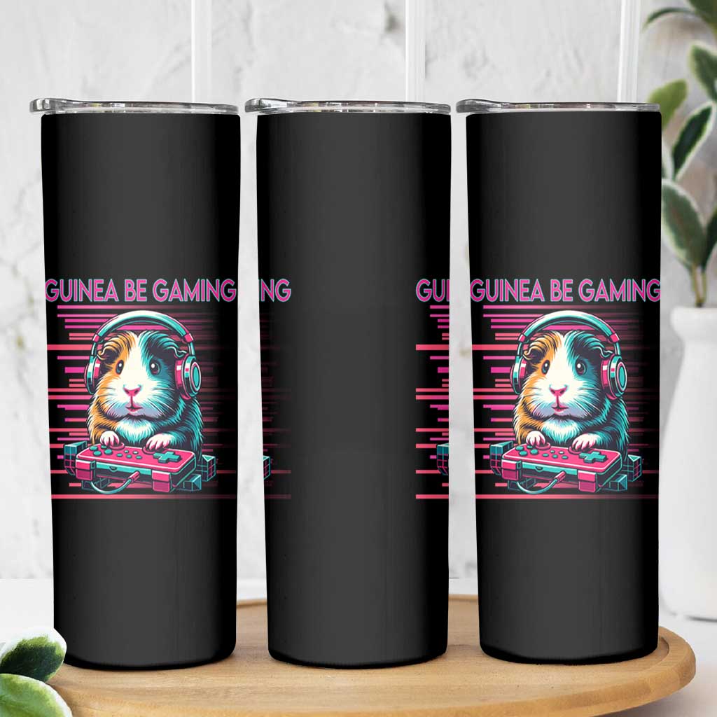 Funny Guinea Pig Video Game Player Gift Skinny Tumbler Guinea Be Gaming - Wonder Print Shop