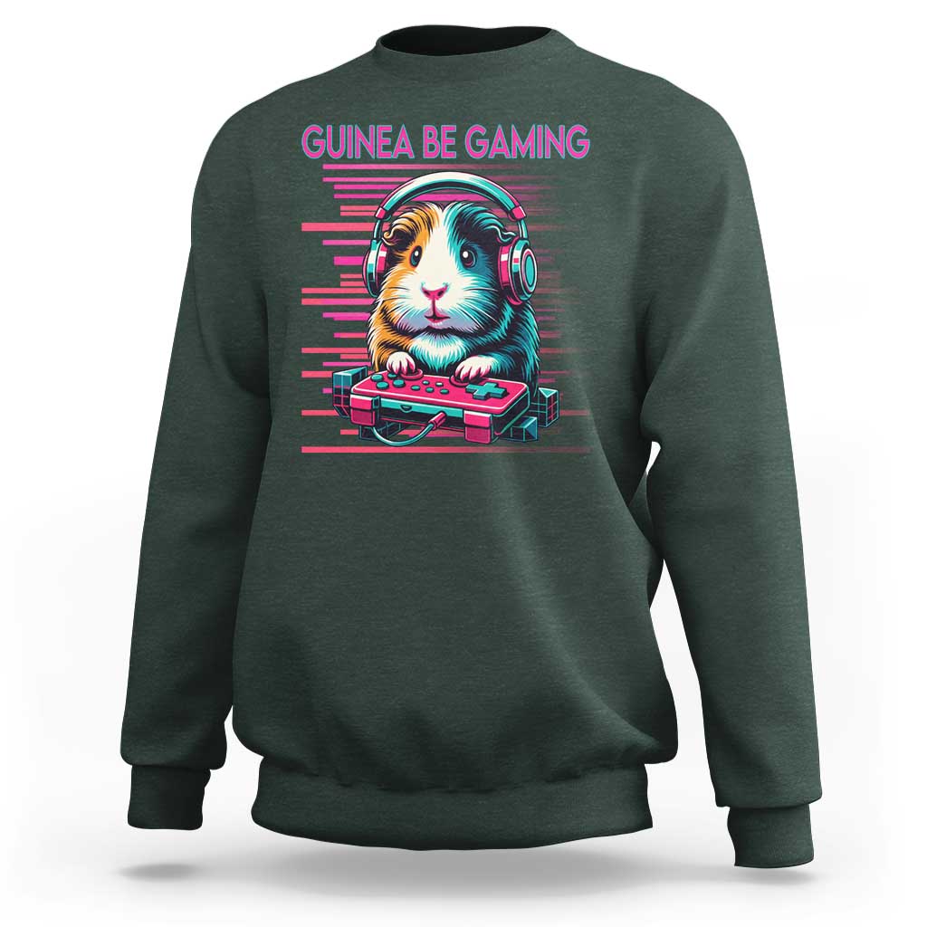 Funny Guinea Pig Video Game Player Gift Sweatshirt Guinea Be Gaming - Wonder Print Shop
