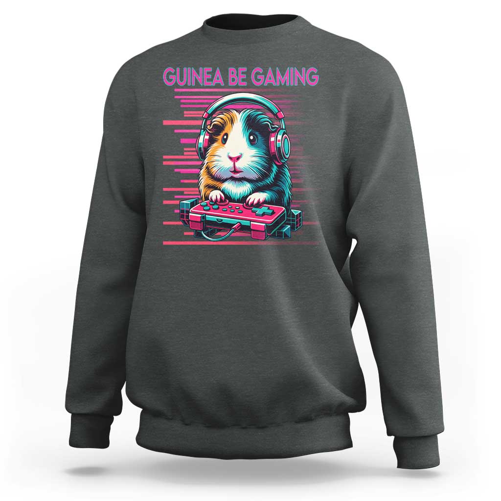 Funny Guinea Pig Video Game Player Gift Sweatshirt Guinea Be Gaming - Wonder Print Shop