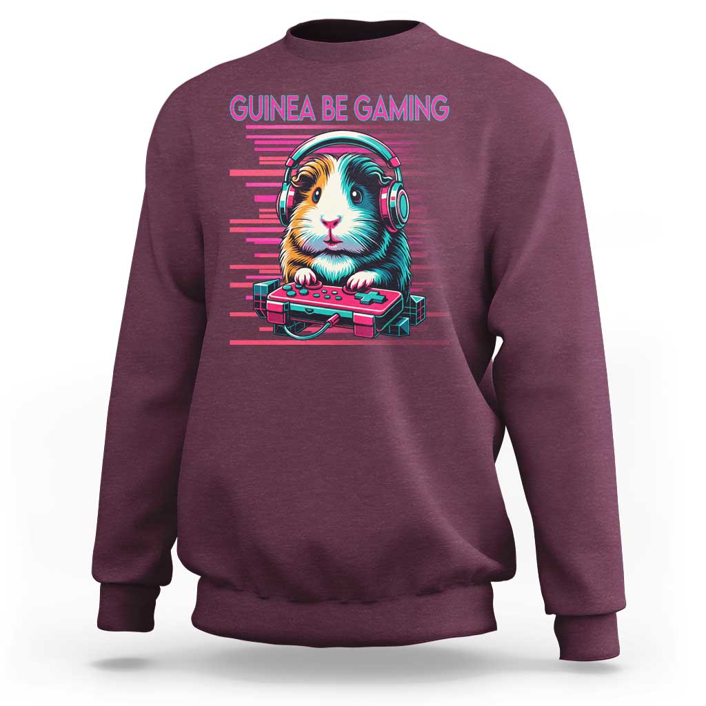 Funny Guinea Pig Video Game Player Gift Sweatshirt Guinea Be Gaming - Wonder Print Shop