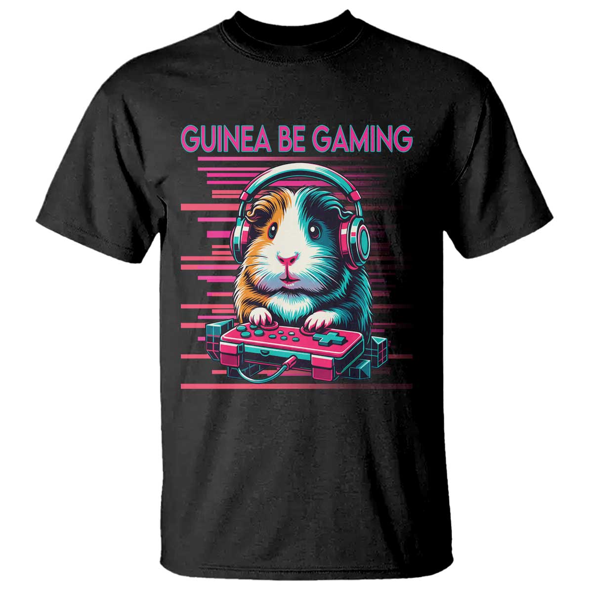 Funny Guinea Pig Video Game Player Gift T Shirt Guinea Be Gaming - Wonder Print Shop