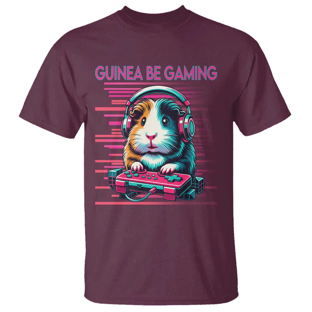 Funny Guinea Pig Video Game Player Gift T Shirt Guinea Be Gaming - Wonder Print Shop