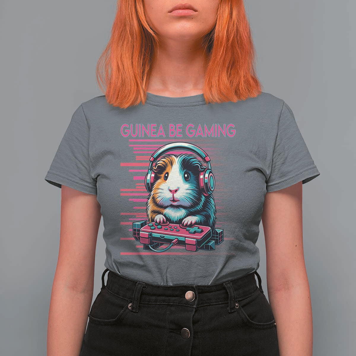Funny Guinea Pig Video Game Player Gift T Shirt For Women Guinea Be Gaming - Wonder Print Shop