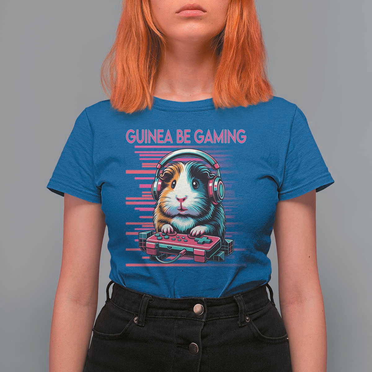 Funny Guinea Pig Video Game Player Gift T Shirt For Women Guinea Be Gaming - Wonder Print Shop