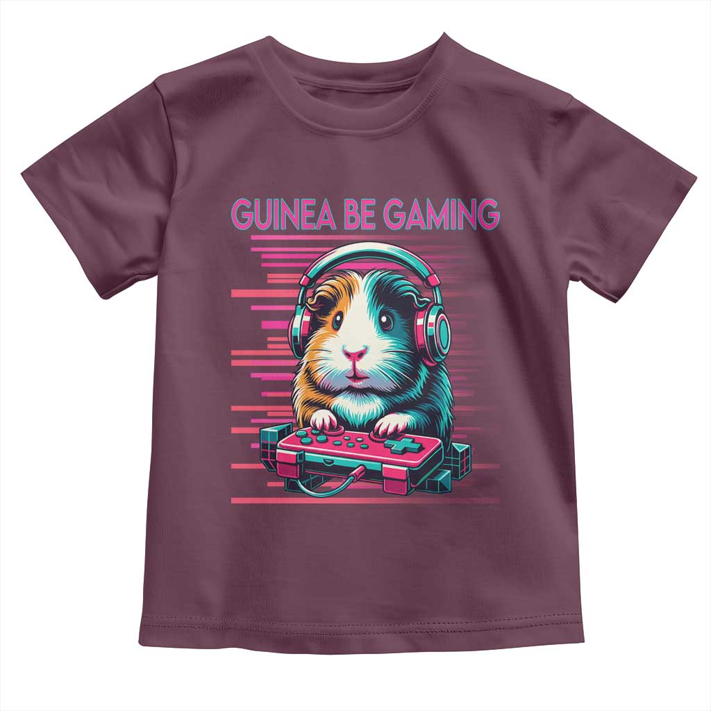 Funny Guinea Pig Video Game Player Gift Toddler T Shirt Guinea Be Gaming - Wonder Print Shop