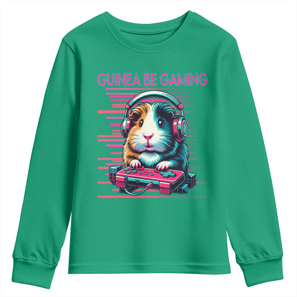 Funny Guinea Pig Video Game Player Gift Youth Sweatshirt Guinea Be Gaming - Wonder Print Shop