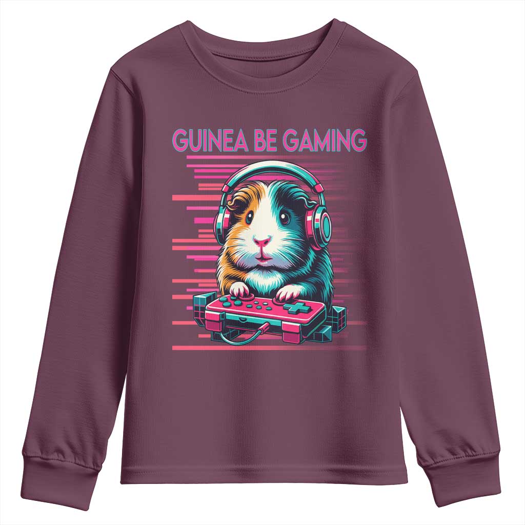 Funny Guinea Pig Video Game Player Gift Youth Sweatshirt Guinea Be Gaming - Wonder Print Shop