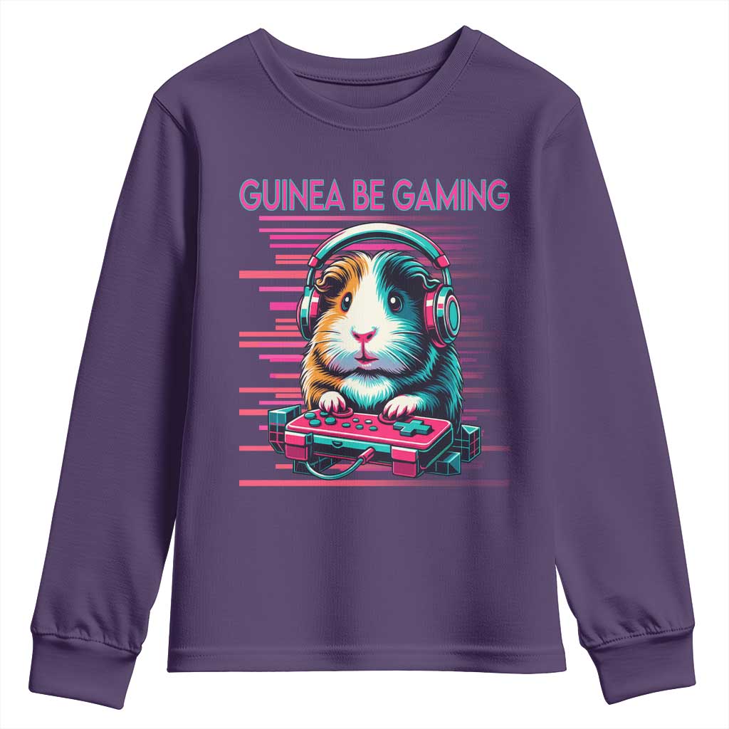 Funny Guinea Pig Video Game Player Gift Youth Sweatshirt Guinea Be Gaming - Wonder Print Shop