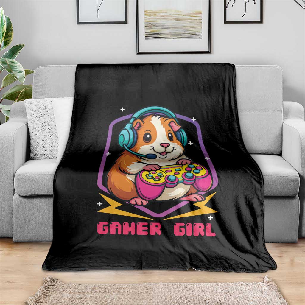 Guinea Pig Video Game Rodent Lover Throw Blanket Funny Gamers Girl Gift - Wonder Print Shop