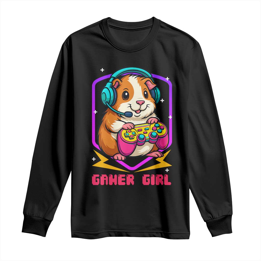 Guinea Pig Video Game Rodent Lover Long Sleeve Shirt Funny Gamers Girl Gift - Wonder Print Shop