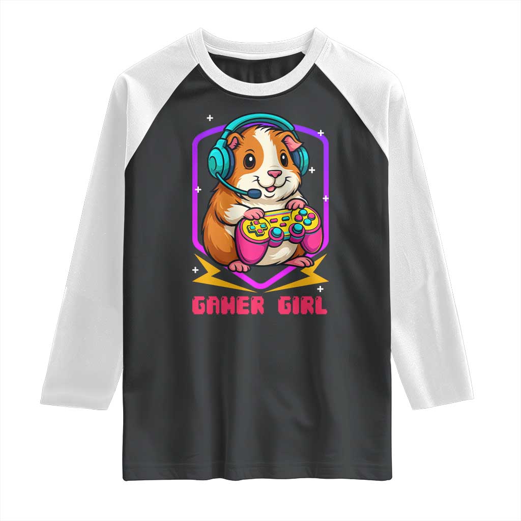 Guinea Pig Video Game Rodent Lover Raglan Shirt Funny Gamers Girl Gift - Wonder Print Shop