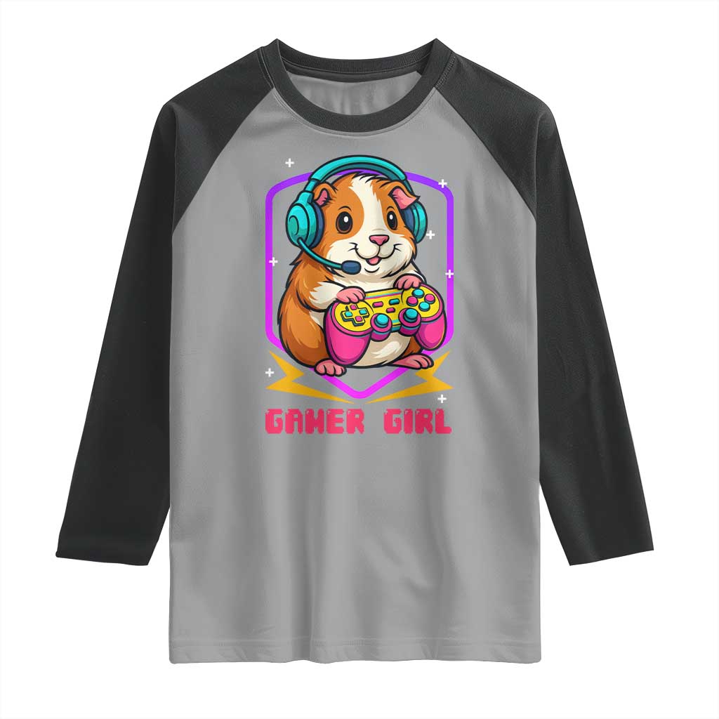 Guinea Pig Video Game Rodent Lover Raglan Shirt Funny Gamers Girl Gift - Wonder Print Shop