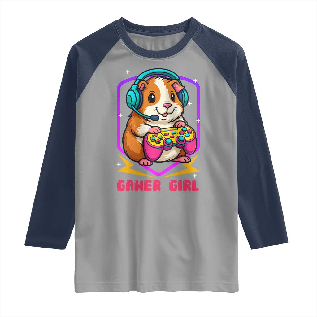 Guinea Pig Video Game Rodent Lover Raglan Shirt Funny Gamers Girl Gift - Wonder Print Shop