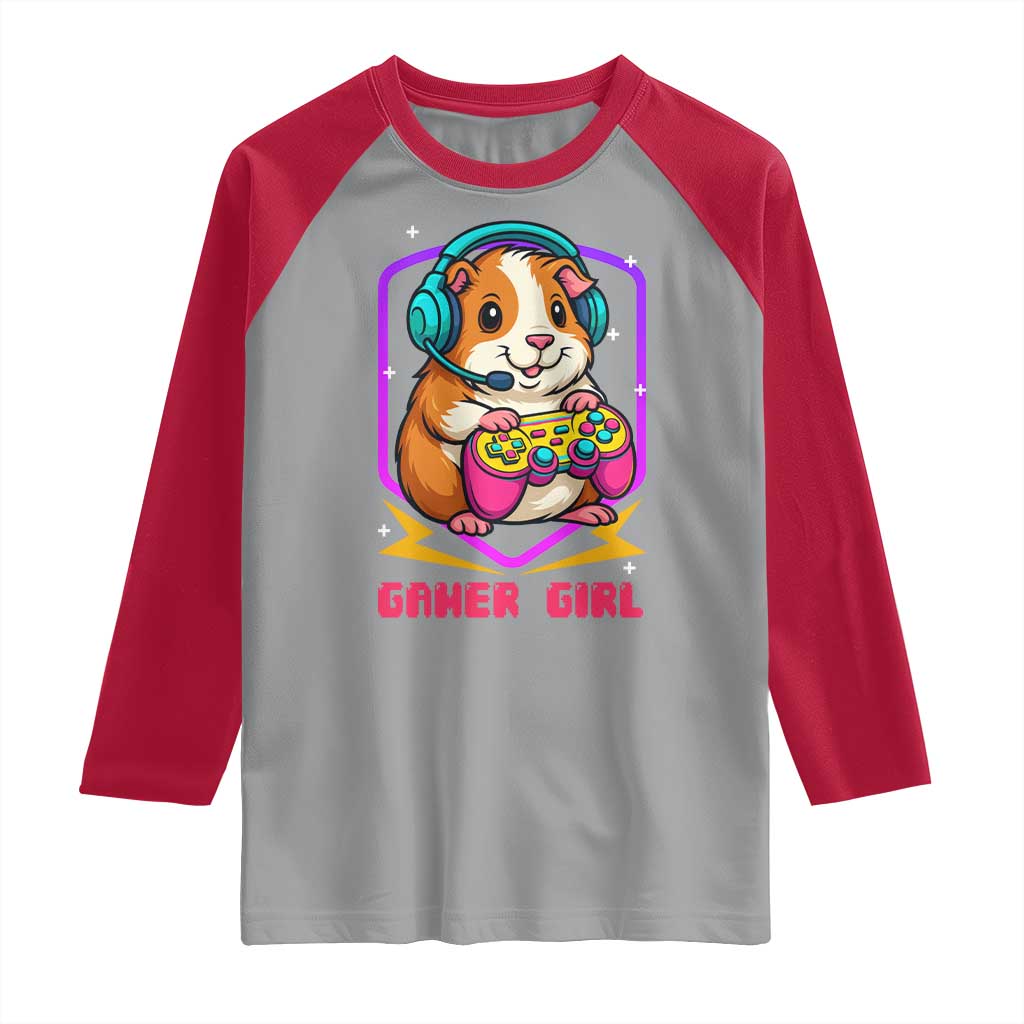 Guinea Pig Video Game Rodent Lover Raglan Shirt Funny Gamers Girl Gift - Wonder Print Shop