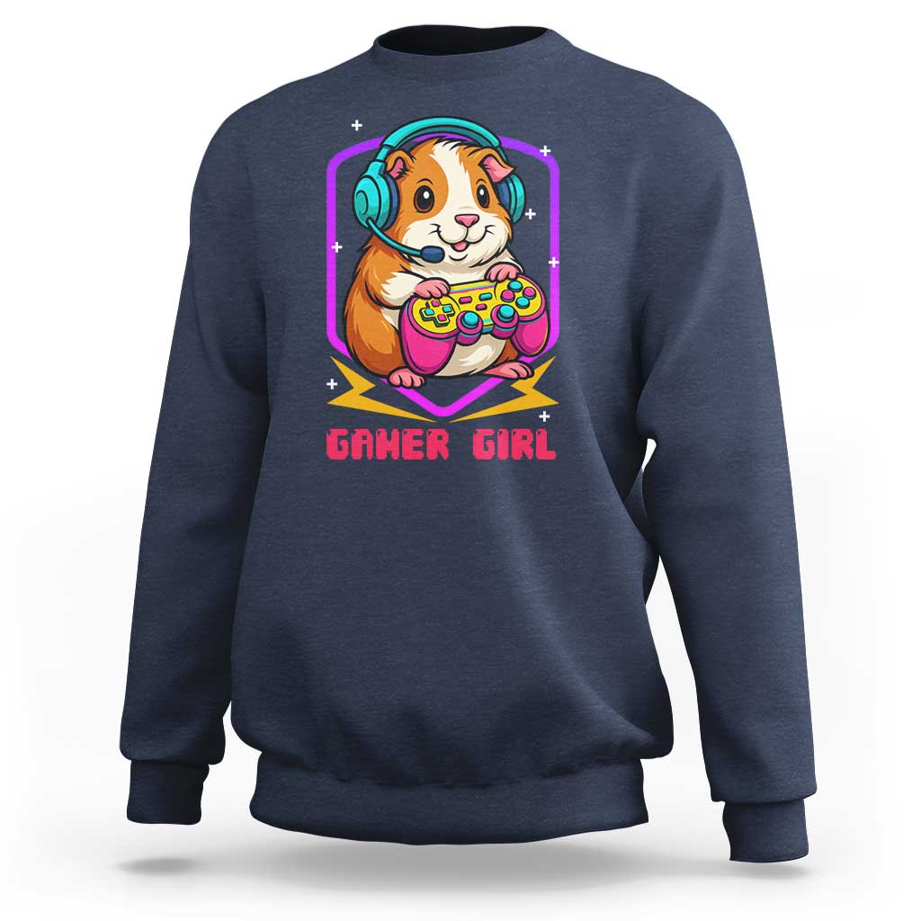 Guinea Pig Video Game Rodent Lover Sweatshirt Funny Gamers Girl Gift - Wonder Print Shop