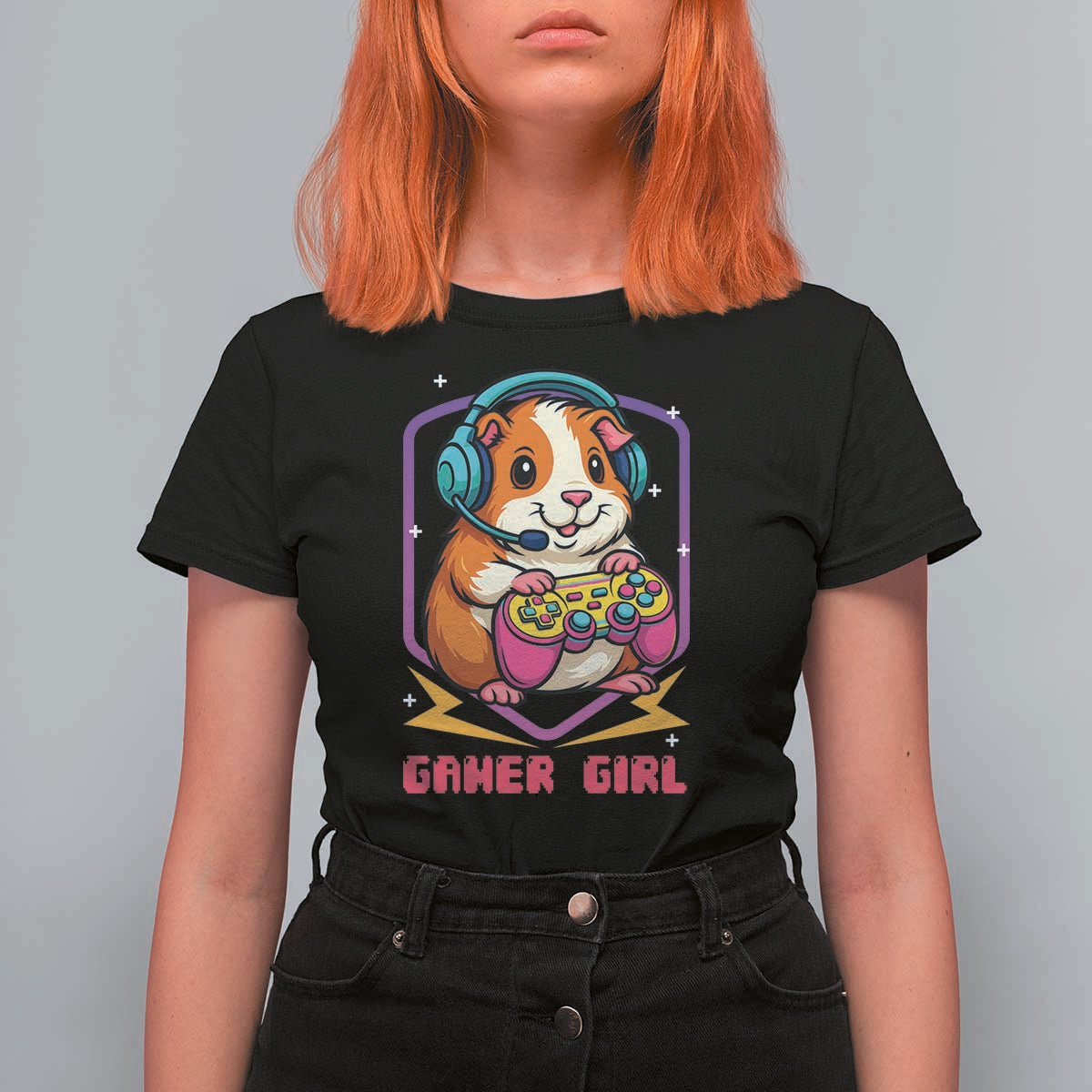 Guinea Pig Video Game Rodent Lover T Shirt For Women Funny Gamers Girl Gift - Wonder Print Shop