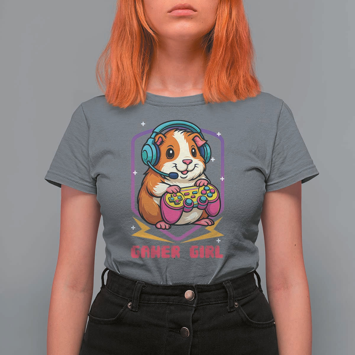 Guinea Pig Video Game Rodent Lover T Shirt For Women Funny Gamers Girl Gift - Wonder Print Shop