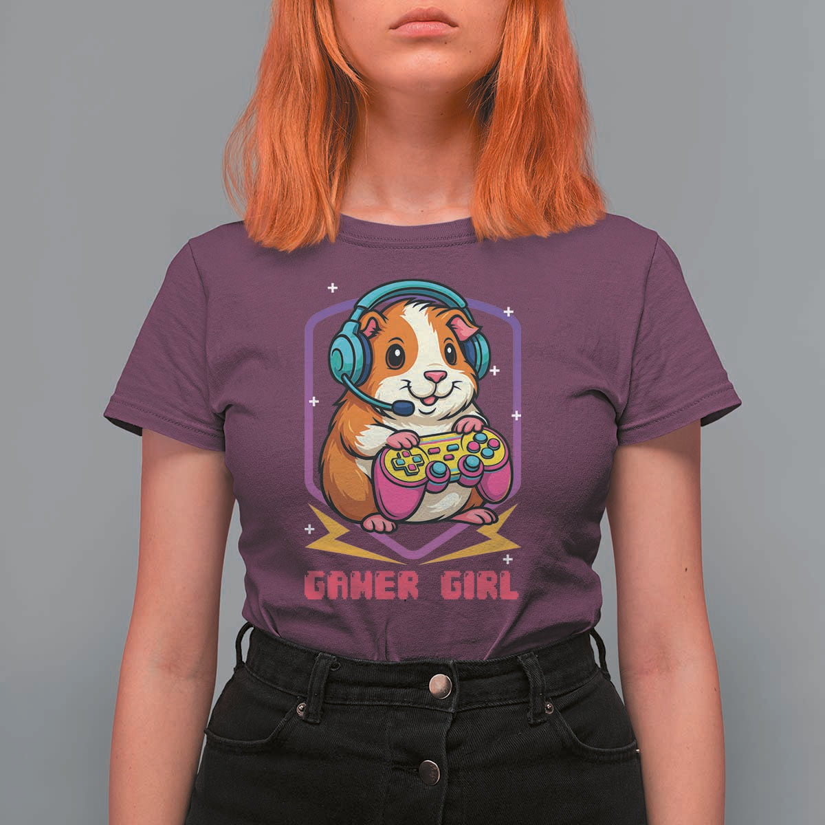 Guinea Pig Video Game Rodent Lover T Shirt For Women Funny Gamers Girl Gift - Wonder Print Shop