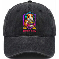 Guinea Pig Video Game Rodent Lover Washed Cotton Baseball Cap Funny Gamers Girl Gift