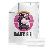 Funny Guinea Pig Video Game Rodent Lover Throw Blanket Gamers Girl Sunset Retro Gift - Wonder Print Shop