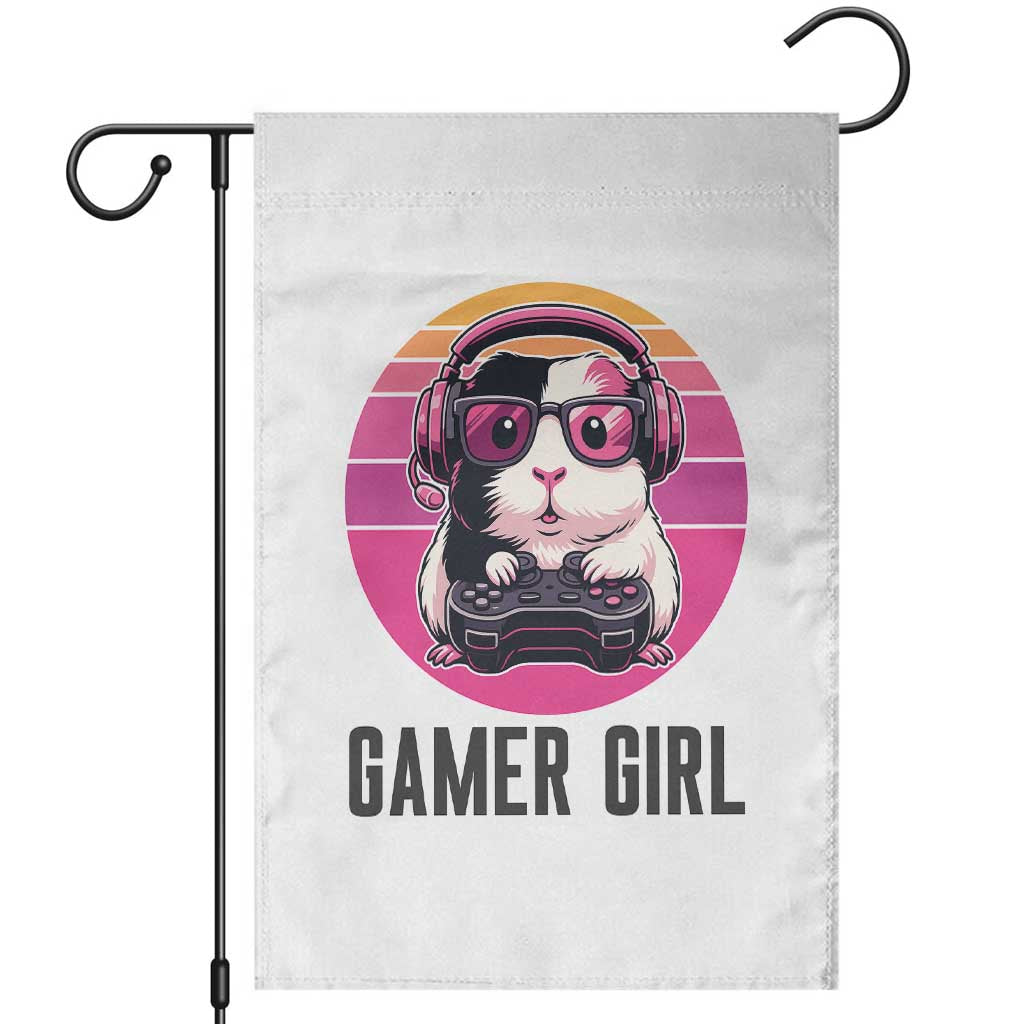 Funny Guinea Pig Video Game Rodent Lover Garden Flag Gamers Girl Sunset Retro Gift - Wonder Print Shop