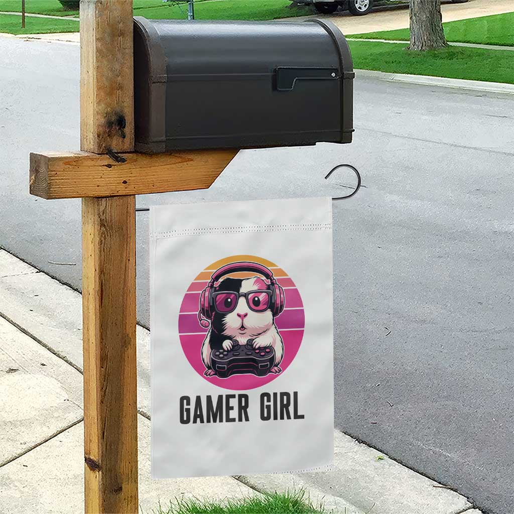 Funny Guinea Pig Video Game Rodent Lover Garden Flag Gamers Girl Sunset Retro Gift - Wonder Print Shop