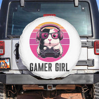 Funny Guinea Pig Video Game Rodent Lover Spare Tire Cover Gamers Girl Sunset Retro Gift - Wonder Print Shop
