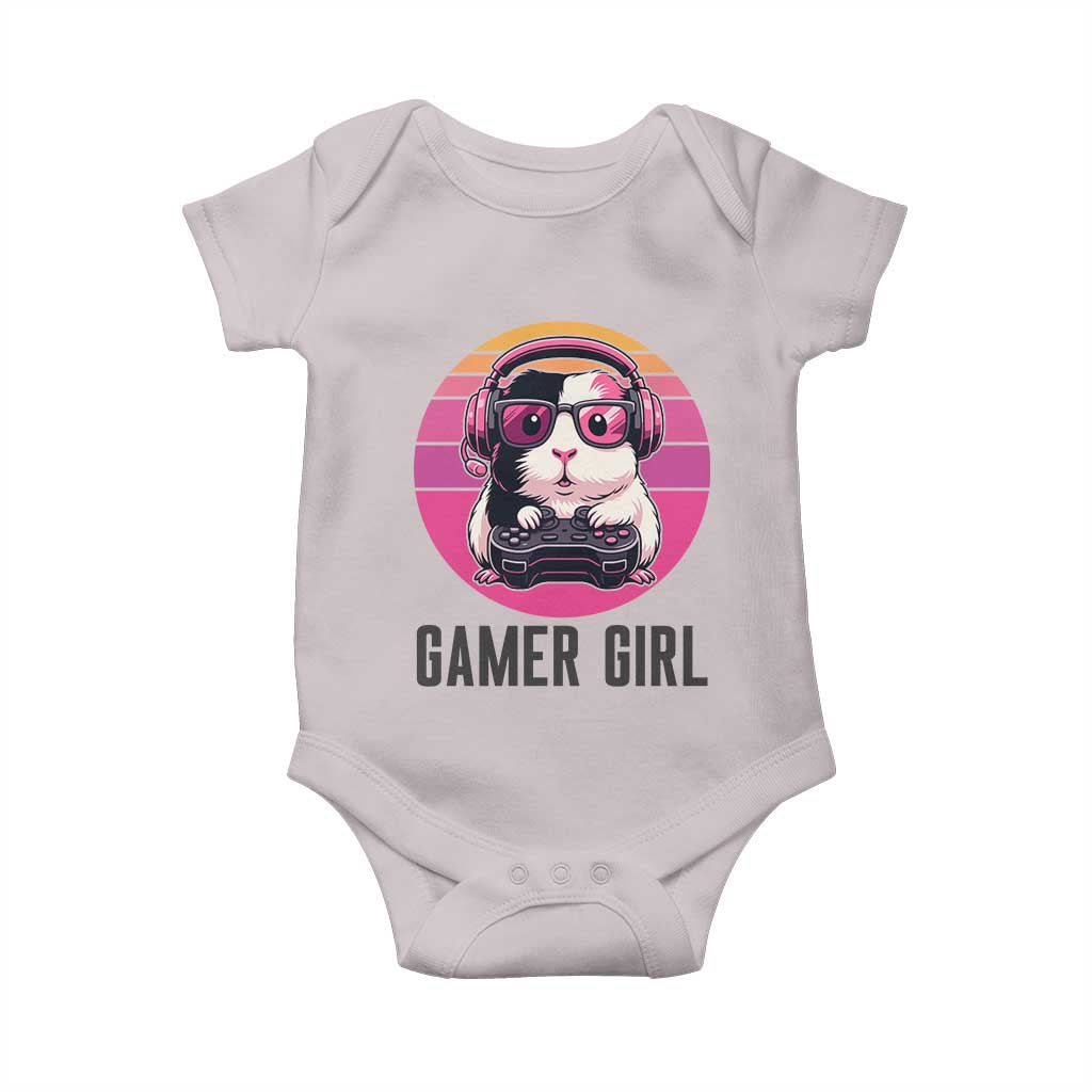 Funny Guinea Pig Video Game Rodent Lover Baby Onesie Gamers Girl Sunset Retro Gift - Wonder Print Shop