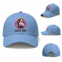Funny Guinea Pig Video Game Rodent Lover Baseball Cap Gamers Girl Sunset Retro Gift