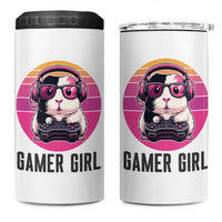 Funny Guinea Pig Video Game Rodent Lover 4 in 1 Can Cooler Tumbler Gamers Girl Sunset Retro Gift - Wonder Print Shop