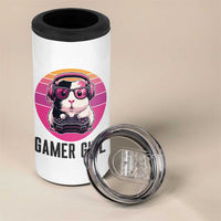 Funny Guinea Pig Video Game Rodent Lover 4 in 1 Can Cooler Tumbler Gamers Girl Sunset Retro Gift - Wonder Print Shop