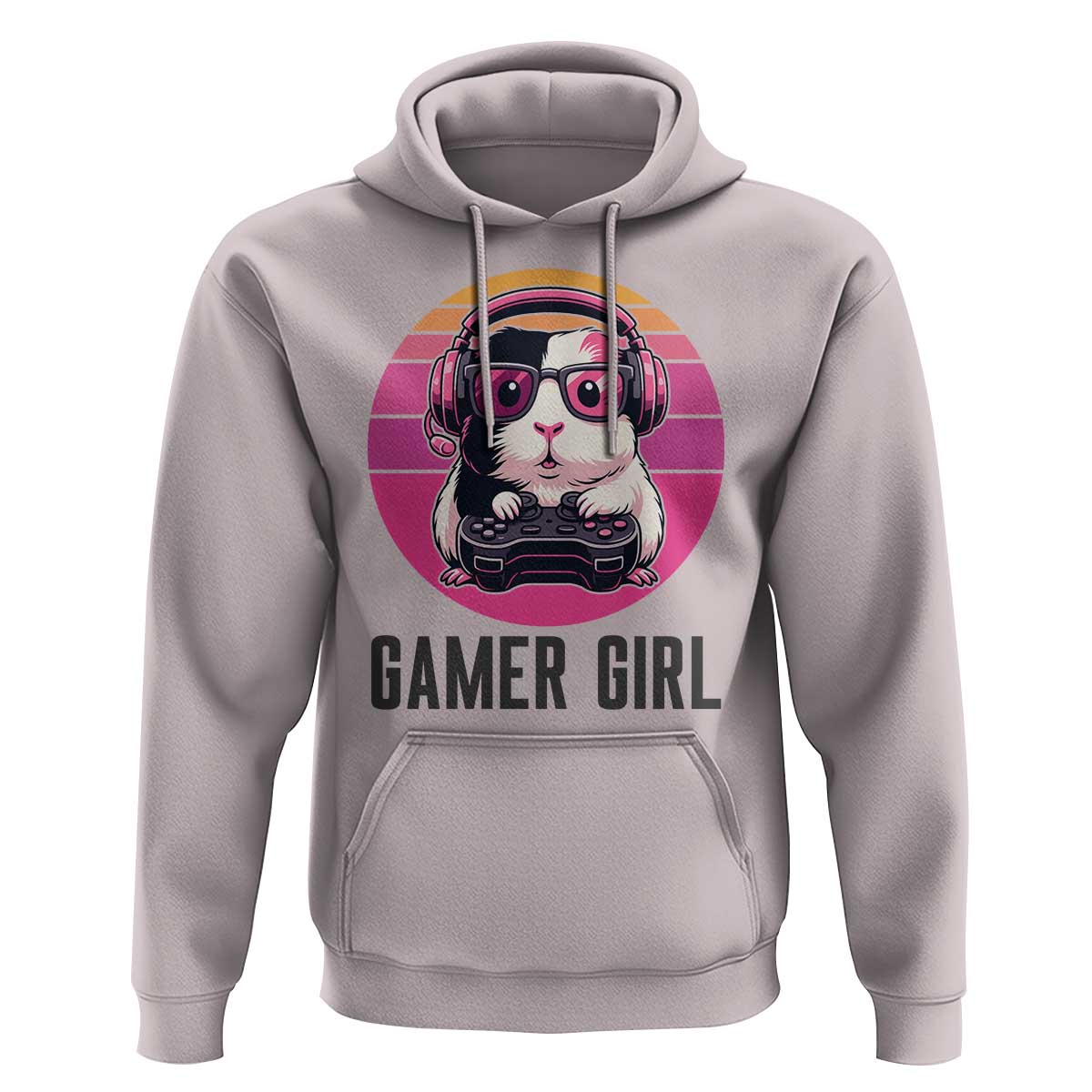 Funny Guinea Pig Video Game Rodent Lover Hoodie Gamers Girl Sunset Retro Gift - Wonder Print Shop