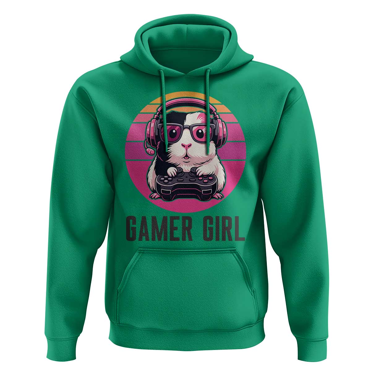 Funny Guinea Pig Video Game Rodent Lover Hoodie Gamers Girl Sunset Retro Gift - Wonder Print Shop