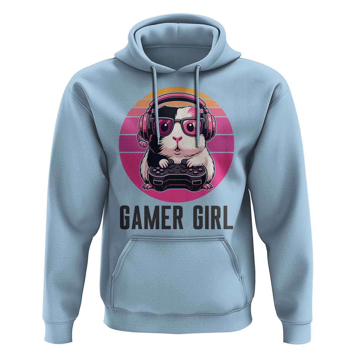 Funny Guinea Pig Video Game Rodent Lover Hoodie Gamers Girl Sunset Retro Gift - Wonder Print Shop