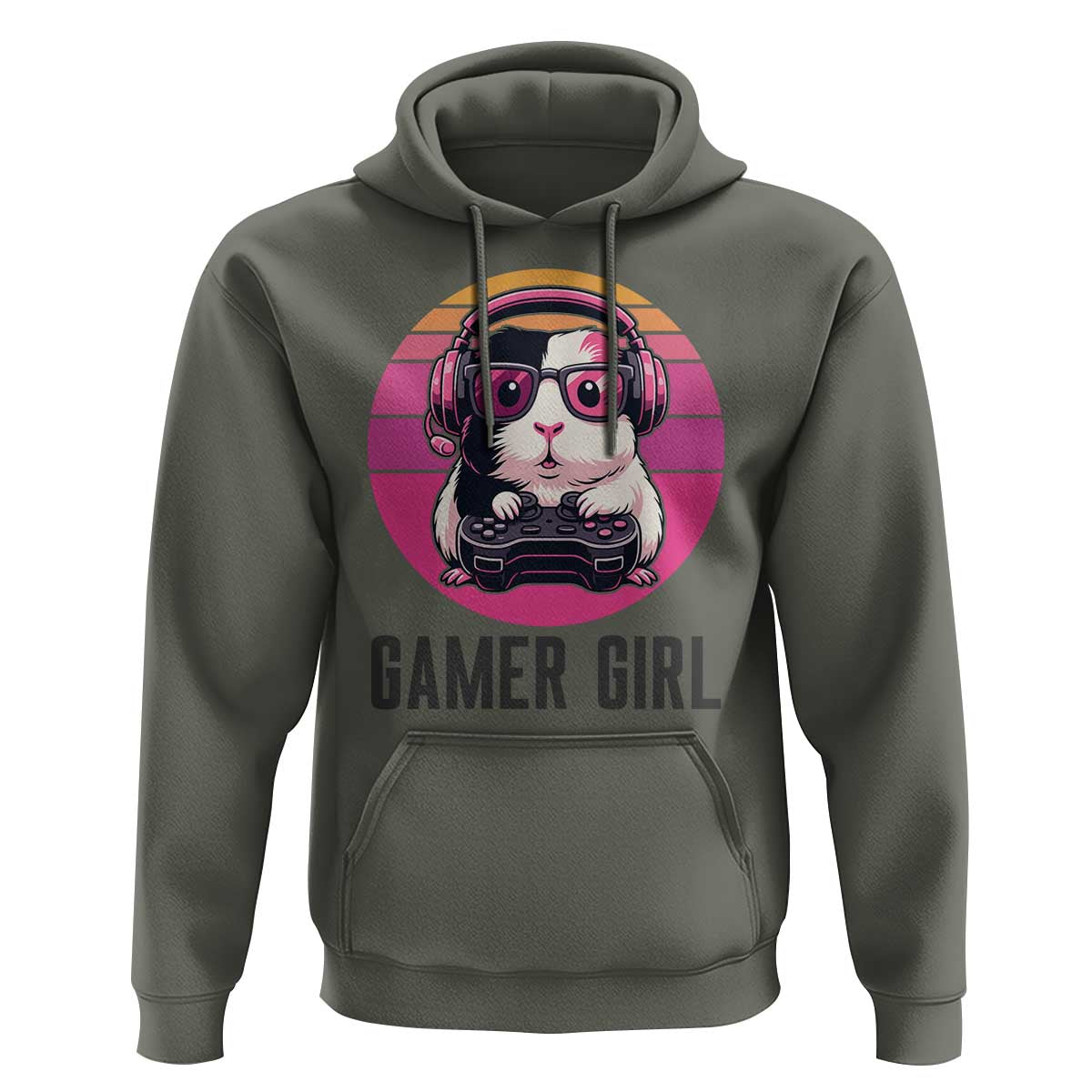 Funny Guinea Pig Video Game Rodent Lover Hoodie Gamers Girl Sunset Retro Gift - Wonder Print Shop