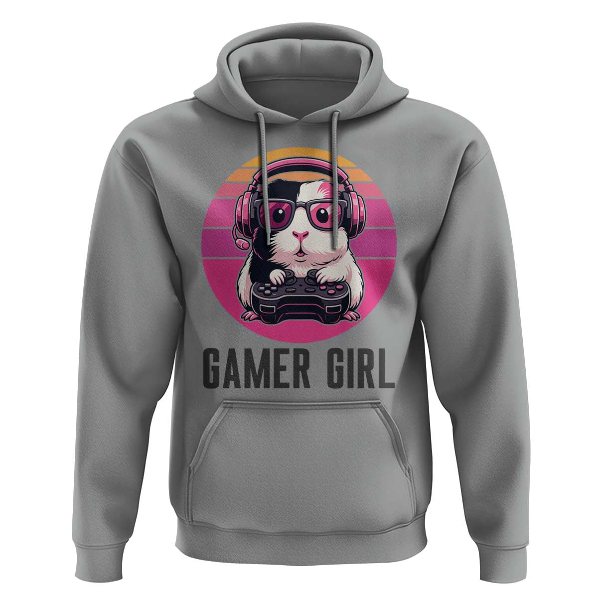 Funny Guinea Pig Video Game Rodent Lover Hoodie Gamers Girl Sunset Retro Gift - Wonder Print Shop