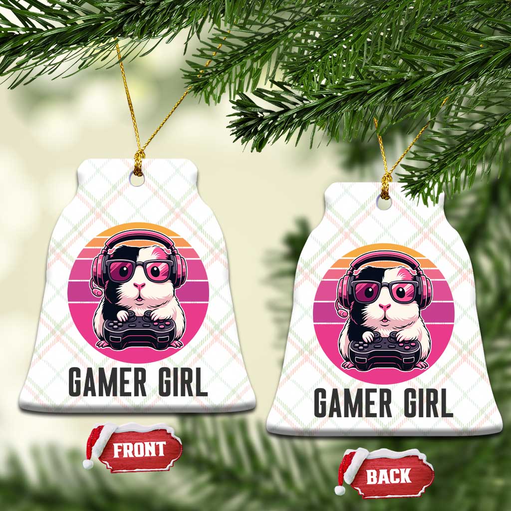 Funny Guinea Pig Video Game Rodent Lover Ceramic Ornament Gamers Girl Sunset Retro Gift - Wonder Print Shop