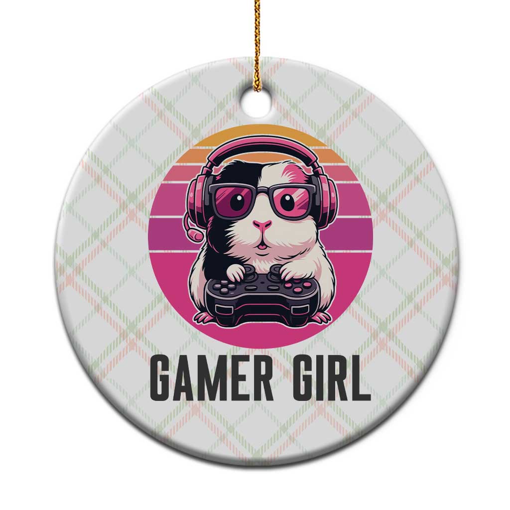 Funny Guinea Pig Video Game Rodent Lover Ceramic Ornament Gamers Girl Sunset Retro Gift - Wonder Print Shop
