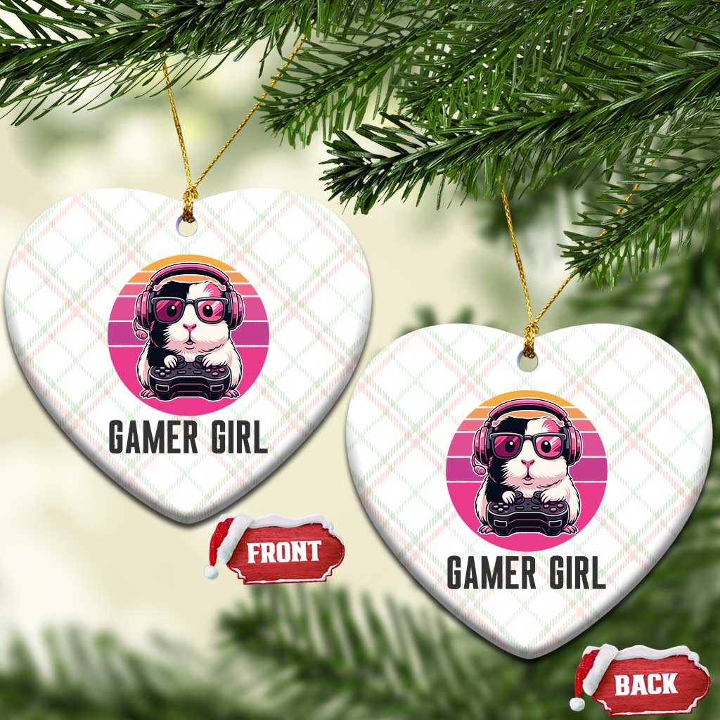 Funny Guinea Pig Video Game Rodent Lover Ceramic Ornament Gamers Girl Sunset Retro Gift - Wonder Print Shop