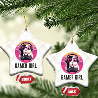 Funny Guinea Pig Video Game Rodent Lover Ceramic Ornament Gamers Girl Sunset Retro Gift - Wonder Print Shop