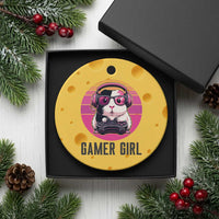 Funny Guinea Pig Video Game Rodent Lover Ceramic Ornament Gamers Girl Sunset Retro Gift - Wonder Print Shop