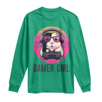 Funny Guinea Pig Video Game Rodent Lover Long Sleeve Shirt Gamers Girl Sunset Retro Gift - Wonder Print Shop