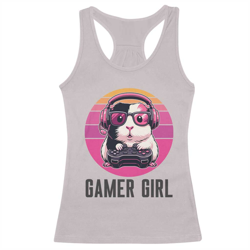 Funny Guinea Pig Video Game Rodent Lover Racerback Tank Top Gamers Girl Sunset Retro Gift - Wonder Print Shop