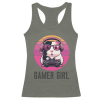 Funny Guinea Pig Video Game Rodent Lover Racerback Tank Top Gamers Girl Sunset Retro Gift - Wonder Print Shop